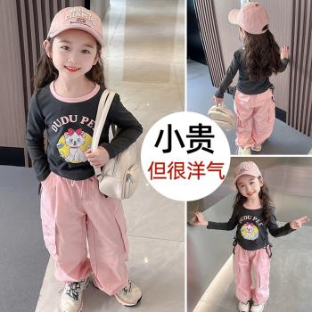 小女寶寶春秋款運動套裝兒童裝女童網紅時髦秋季1潮2衣服洋氣3歲4