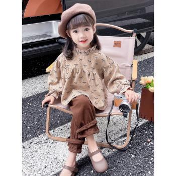 兒童裝女寶寶春秋款套裝小洋氣女童網紅時髦韓系秋季1潮2衣服3歲4