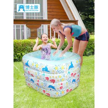 博士豚嬰兒游泳池家用寶寶泳池游泳桶加厚可折疊小孩兒童充氣水池