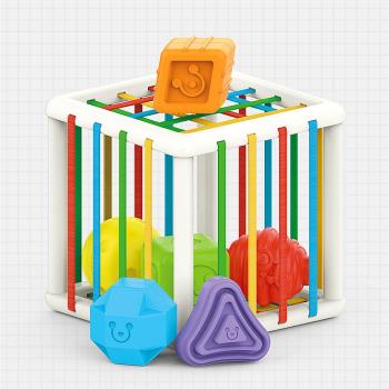 寶寶放我出來 彈力彩虹塞塞樂積木盒嬰幼兒形狀認知益智玩具1-3歲