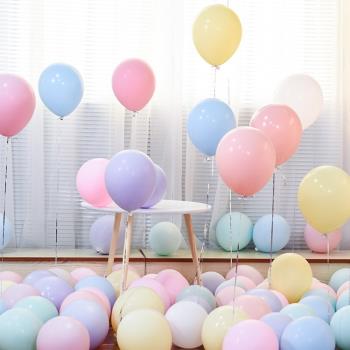 網紅馬卡龍色氣球創意婚禮生日派對六一兒童節場景布置裝飾氣球