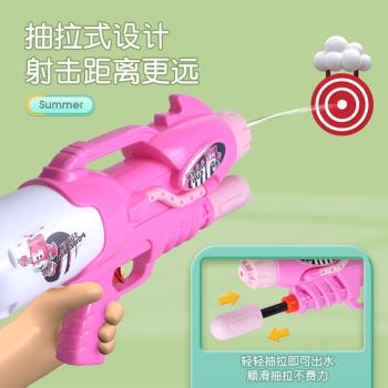 超級飛俠水槍兒童玩具噴水超遠射程抽拉漂流打水仗神器寶寶呲水槍