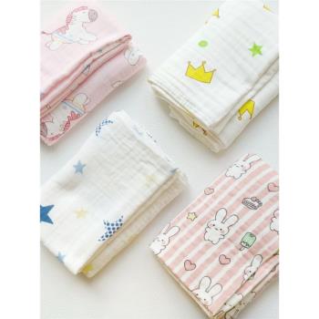 嬰兒童4/6層純棉紗布浴巾產房包巾包單襁褓巾男女寶寶蓋巾毯被子