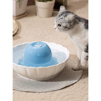 貓咪飲水機自動循環飲水器狗狗寵物飲水機環球之光陶瓷貓碗過濾棉