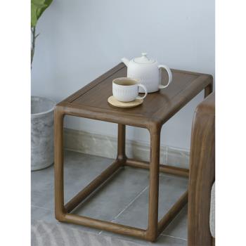 邊幾輕奢黑胡桃木角幾簡約現代小茶桌新中式實木極簡客廳沙發邊桌