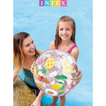 INTEX沙灘球寶寶戲水玩具球海灘球水球戶外充氣球兒童水上排球