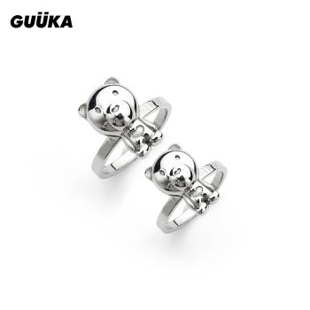 GUUKA潮牌嘻哈熊情侶戒指小眾設計高級感ins簡約風食指戒指環百搭
