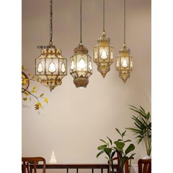 全銅燈中式吊燈阿拉伯東南亞風格土耳其復古餐廳客廳裝飾燈具銅燈