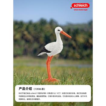思樂schleich鸛鳥13936 飛禽仿真野生動物模型兒童塑膠玩具