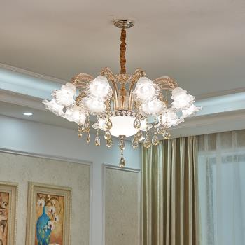 歐式吊燈朝下客廳主燈現代簡約溫馨餐廳臥室水晶燈飾智能led燈具