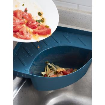 三角廚房用品家用大全瀝水置物架水槽洗碗池洗菜盆抹布收納掛籃