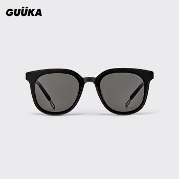 GUUKA潮牌黑灰色墨鏡男夏季 情侶嘻哈時尚黑科技太陽眼鏡防紫外線