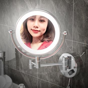 浴室雙面伸縮補光美容led化妝鏡