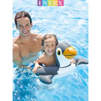 INTEX兒童游泳圈3-6歲遮陽座圈寶寶坐圈兒童浮圈嬰幼兒加厚腋下圈