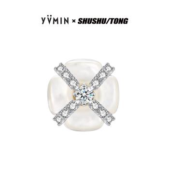 YVMIN尤目 X SHUSHUTONG聯名系列 天然礦石四瓣花鑲嵌寶石耳環