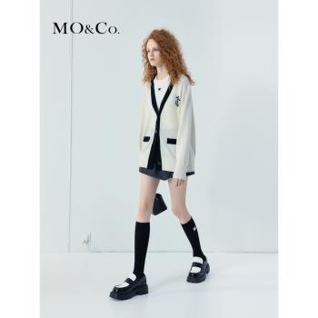 【美麗諾綿羊毛×山羊絨】MOCO2023秋新品學院針織開衫MBC3CART16