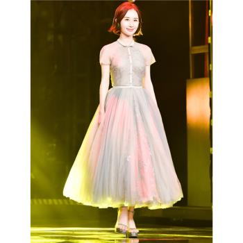 禮服女宴會氣質高三畢業典禮合唱團十八歲成年禮生日連衣裙主持人