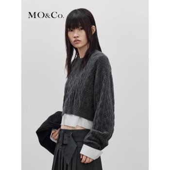 MOCO2022秋季新品混紡襯衫毛衣