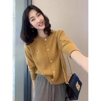 小香風胖mm外套高階感薄款針織衫