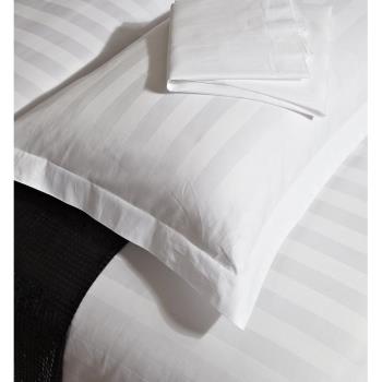耐洗抗皺酒店床上用品民宿公寓貢緞三分條55x85cm賓館專用40S枕套