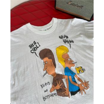 1993動漫卡通癟四與大頭蛋Beavis and Butt-head美式復古短袖T恤