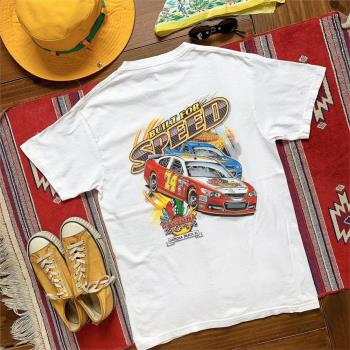 潮牌高街小眾此T恤圓領印花短袖代托納Daytona車賽創意卡通男女