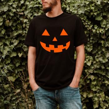 Funny Pumpkin Face Halloween men t shirt圓領萬圣節派對服裝男