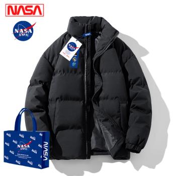 NASA聯名羽絨服男外套冬季棉衣加厚潮牌大碼立領羽絨棉服男款外套