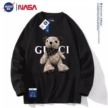 NASA復古小熊春秋季情侶t恤衛衣