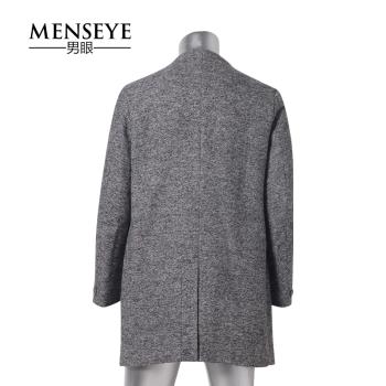 Menseye男眼冬季這款黑灰色男士大衣 時尚商務男士外套17d