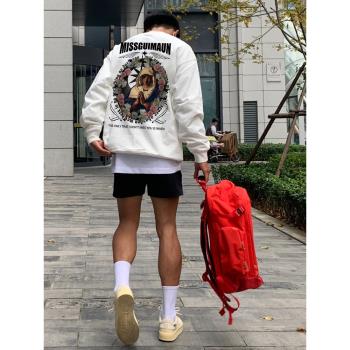 潮牌ins秋冬痞帥嘻哈圓領衛衣