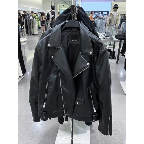 柜599！秋季新品男裝仿皮機車夾克3427320 800斜拉鏈外套3427/320