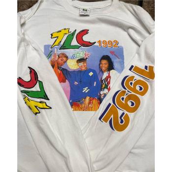 高街潮牌hiphop大碼純棉TLC 1992無帽純棉春秋百搭個性長袖T恤