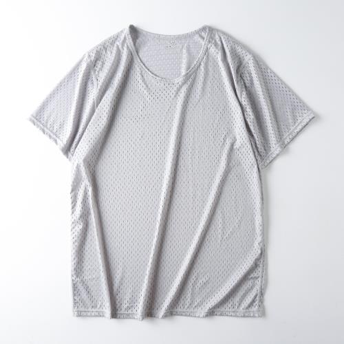 【網眼透氣 外貿原單剪標尾單】夏季男士速干排汗運動冰絲短袖T恤