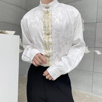 時尚宮廷風洋氣復古金屬立領襯衫
