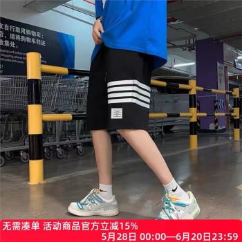 THOM BMOMTHE小眾潮牌美式夏季運動休閑寬松男款四條槓男生短褲
