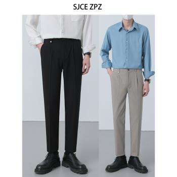 ZPZ高級九分韓版修身小腳西裝褲
