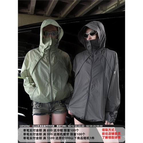 CATSSTAC 活片剪裁防曬服戶外風衣薄款透氣運動連帽雙色防曬衣男