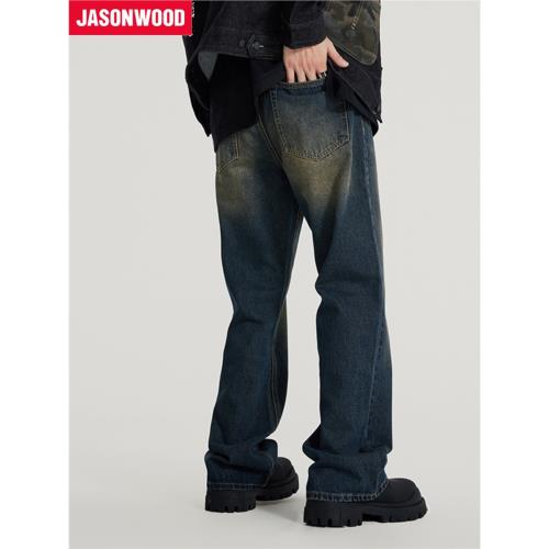 Jasonwood做舊顯瘦高街牛仔褲