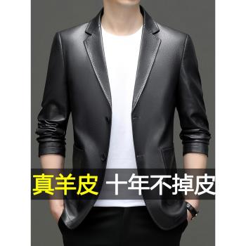 潮流帥氣復古機車春秋西裝皮夾克