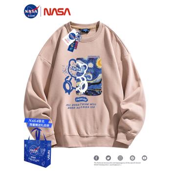 NASA春秋季長袖男生時尚圓領衛衣