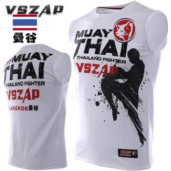 VSZAP健身背心無袖T恤MMA散打泰拳搏擊格斗飛膝UFC訓練運動跑步男