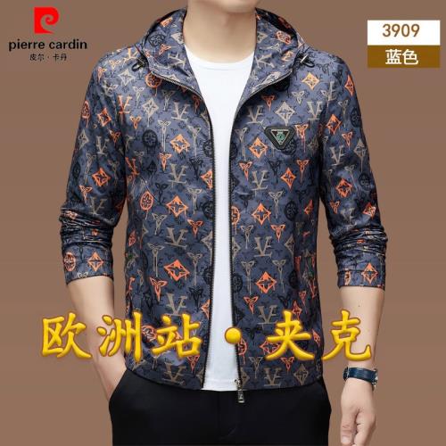 皮爾卡丹2023春秋薄款立領休閑夾克男士商務高端刺繡時尚歐美外套