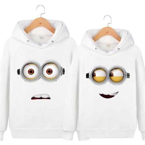 2023秋冬寬松韓版情侶連帽衛衣 卡通卡通外套 班服