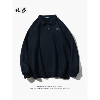 POLO長袖高街襯衫情侶無帽衛衣