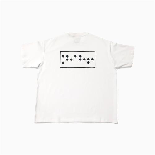 原創品牌ZHIYUANSHI休閑LogoTee反穿短袖CPR盲文你好印花寬松T恤