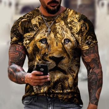 Lion King 3D Printing Crew Neck Short Sleeves獅王3D打印短袖