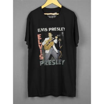 Elvis Presley T恤 貓王搖滾Rockabilly純棉復古休閑圓領 T-Shirt