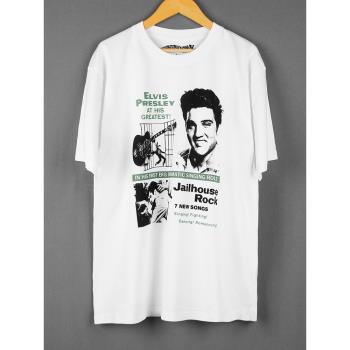 監獄搖滾 T恤 Jailhouse Rock Elvis Presley貓王休閑短袖T-Shirt