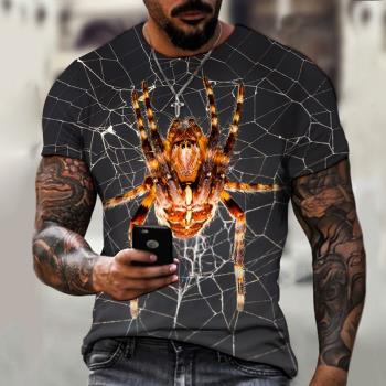 3D Digitally Printed Spider T-Shirt夏季3D 數碼印花蜘蛛 T 恤